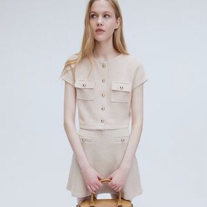 H&M Cream Short and Sleeve Button-Up Set of 2